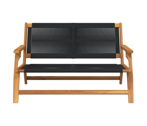 Banco de Jardín  Negro 76x122x73 cm Madera Sólida de Acacia