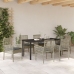 Juego de Comedor de Jardín de 7 Piezas con Cojines Gris Claro Ratán Poliéster