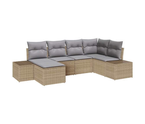Conjunto de Sofá de Jardín  Set de 6 Beige y gris