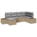 Conjunto de Sofá de Jardín  Set de 6 Beige y gris