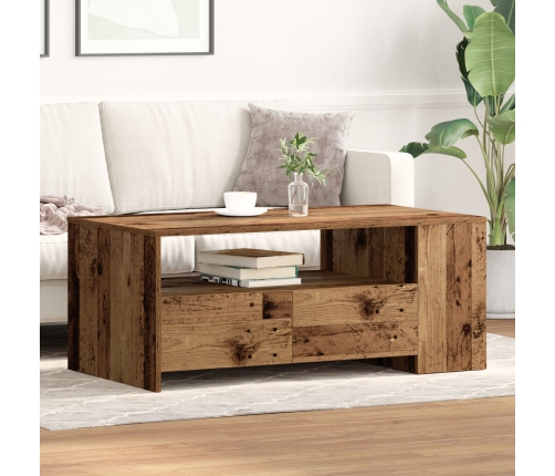 Mesa de café de madera vieja 102x55x43,5 cm de madera de ingeniería