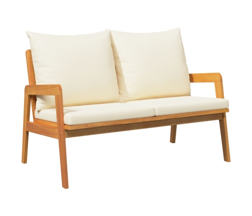 Banco de Jardín con Cojines 115x65x71 cm Madera Sólida de Acacia