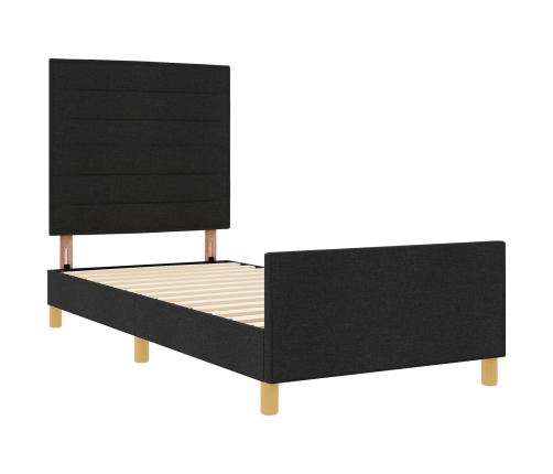 Estructura de cama de tela negra  90x190 cm