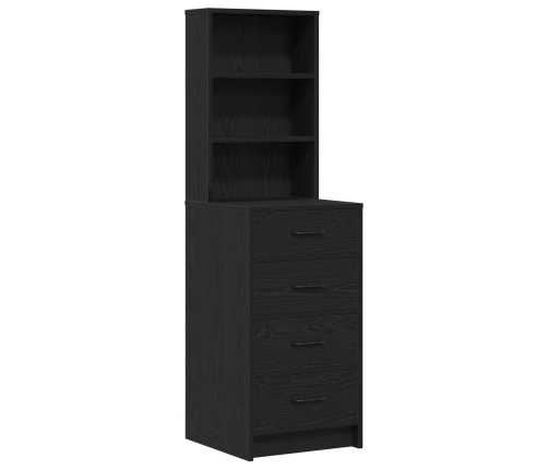 Juego de Mesa de Tocador de 3 Piezas  con LED de Madera Negra