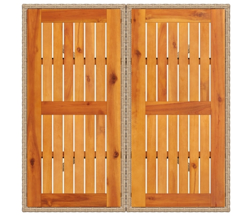 Conjunto de Comedor de Jardín  de 5 Piezas con Cojines Beige Polirratán