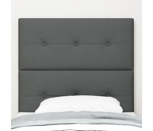 Cabecero tapizado gris oscuro de  90 cm