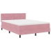 Cama Box Spring  con Colchón Rosa 140x190 cm Terciopelo