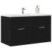 Mueble de baño  Negro Roble 90x38,5x46 cm Madera elaborada