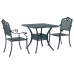 Set de Bistro de Jardín de 3 Piezas  Verde de Aluminio Fundido