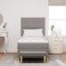 Cama con Somier  con Colchón y Banco Taupe 100x200 cm Tela