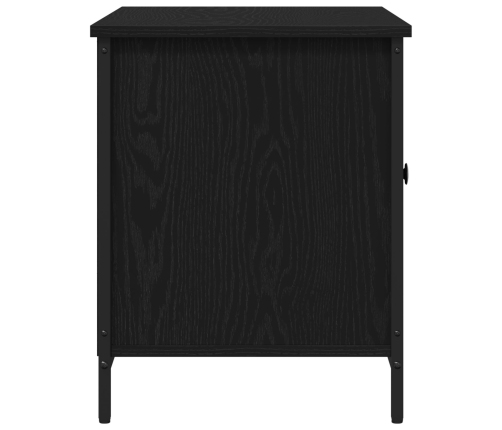 Aparador de TV  Negro Roble 80x40x50 cm Madera Ingeniada y Acero