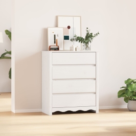 Cajonera  ""DRAMMEN"" Blanca 76,5x40x91 cm Madera Maciza de Pino