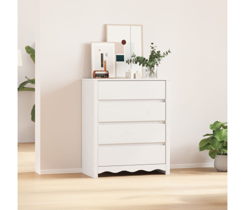 Cajonera  ""DRAMMEN"" Blanca 76,5x40x91 cm Madera Maciza de Pino