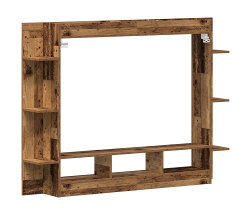 Cabinet de TV Montado en la Pared Madera Vieja 152x22x113 cm