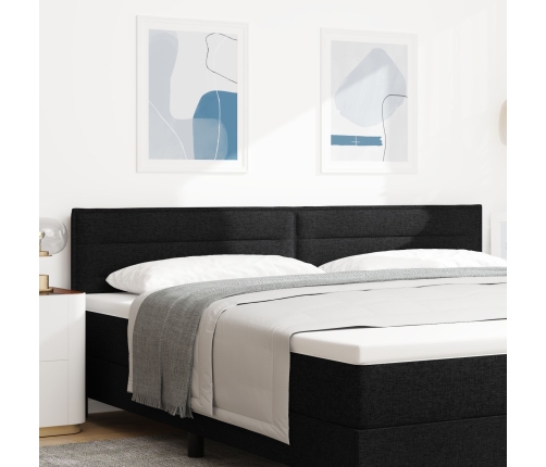 cabecero LED  Diseño de Líneas Negro 200 cm Tela