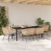 Set de Comedor de Jardín  de 7 Piezas con Cojines Marrón Ratán Poliéster