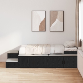 Estructura de cama  Roble negro 90x200 cm