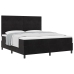 Cama Box Spring  con Colchón Negro Super Rey Terciopelo