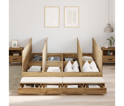 Cama  Roble Artesanal 200x200 cm
