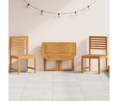 Conjunto de Bistro de Jardín de 3 Piezas  de Madera Maciza de Acacia