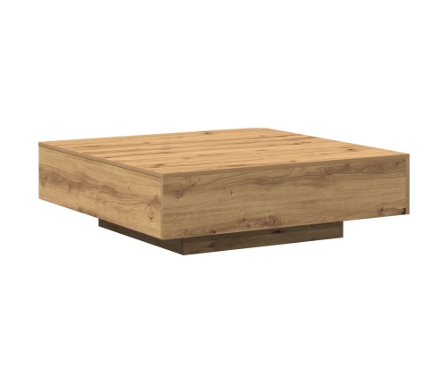 Mesa de café  Artisan de 100x100x31 cm en madera de ingeniero color roble