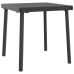 Tumbonas  2 pcs con ruedas y mesa negro de poliratán