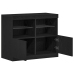 Aparador  con Luces LED Roble Negro 81x37x67 cm