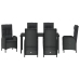 Set de Comedor de Jardín de 7 Piezas  Negro Rattan Versátil