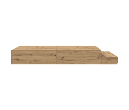 Marco de Cama con Almacenamiento  Roble Artesanal Madera Elaborada