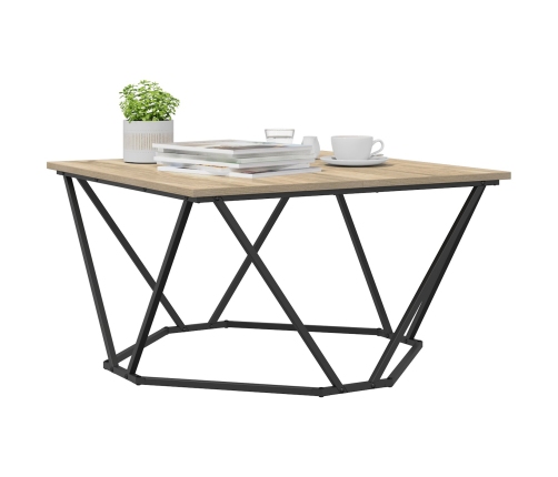 Mesa de café  Roble Sonoma Tablero de partículas y metal Mediana
