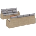 Set de Sofá de Jardín de 8 Piezas con Cojines Beige Poliratán Acacia