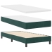 Cama Box Spring con Colchón  Verde Oscuro 90x200 cm Terciopelo