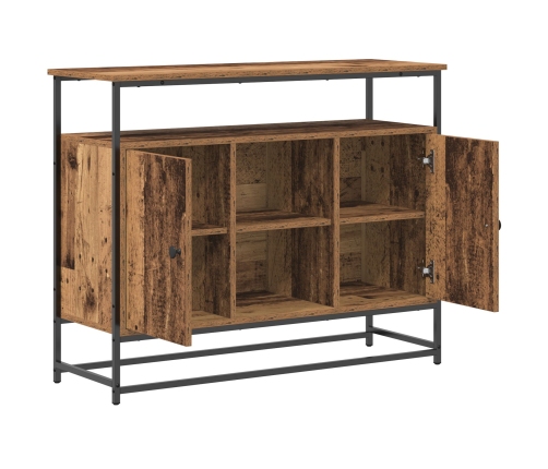 Consola de Madera Vieja 100x35x80 cm Madera Compuesta y Acero
