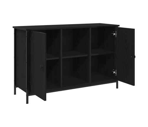 Cabinet para TV  Roble Negro 101x35x65 cm Madera Elaborada y Acero