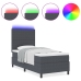 Cama con cajón de  con colchón&LED Gris Oscuro 90x200 cm Tela de terciopelo
