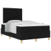 Cama con Base de Resortes Negra 120x200 cm Tela