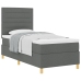 Cama con Somier y Colchón  Gris Oscuro 100x200 cm Tela
