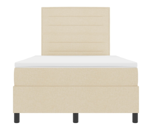 Cama con base de resortes  con colchón crema 120x200 cm Tela