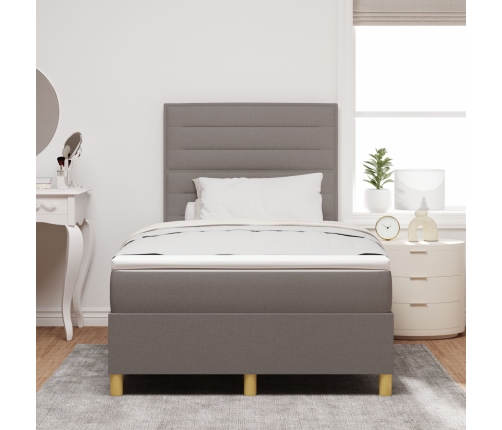 Cama Box Spring  con Colchón Taupe 120x200 cm Tela