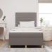 Cama Box Spring  con Colchón Taupe 120x200 cm Tela