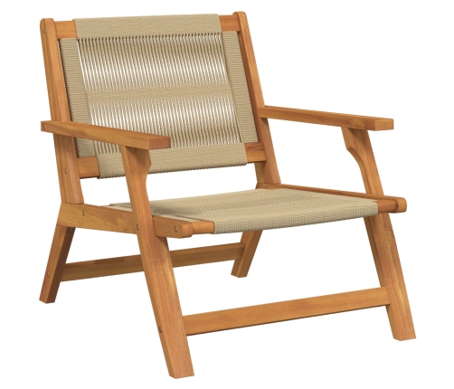Juego de sillas de jardín  con mesa de 3 piezas, beige, de madera maciza de acacia