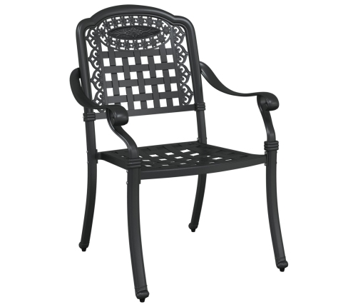 Sillas de jardín  2 pcs negras de aluminio fundido