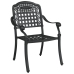 Sillas de jardín  2 pcs negras de aluminio fundido