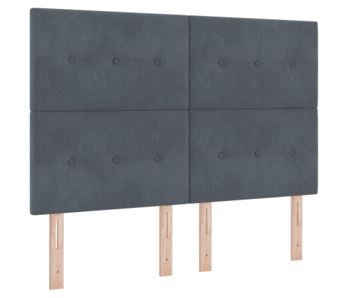 Cama Box Spring  con colchón Gris Oscuro 140x200 cm Terciopelo