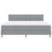 Cama de Somier con Colchón Gris Claro 180x200 cm Tela