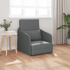 Sofá Cama de Piso  2-en-1 Gris Oscuro 65x80x83 cm Tela