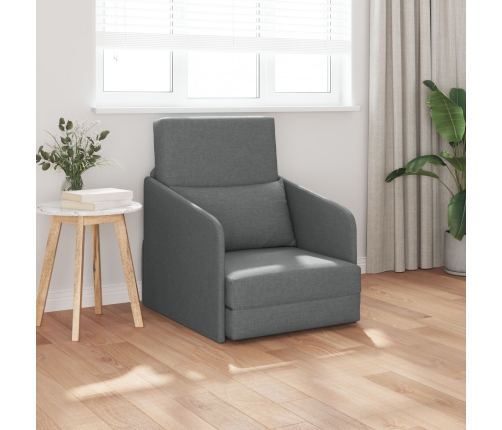 Sofá Cama de Piso  2-en-1 Gris Oscuro 65x80x83 cm Tela
