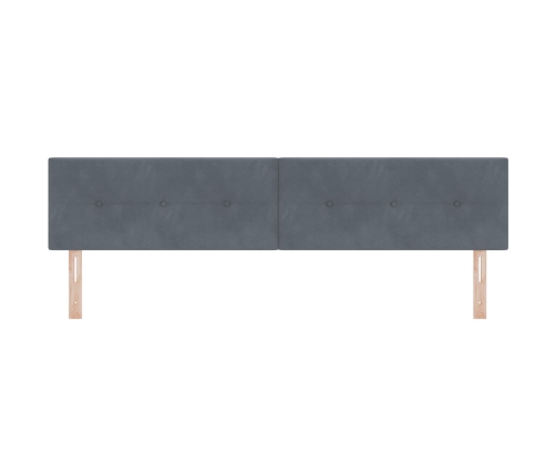 Cabecero  con botones acolchados gris oscuro 200 cm de terciopelo