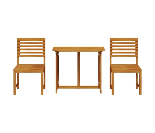 Conjunto de Bistro de Jardín de 3 Piezas  de Madera Maciza de Acacia