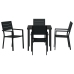 Juego de Comedor de Jardín de 5 Piezas Negro HDPE